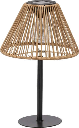 Solarna stolna lampa s ratan sjenilom 33 cm, smeđa