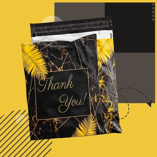 Foliovne kurirske omotnice 255 × 370 mm, crne s natpisom Thank You, 50 kom