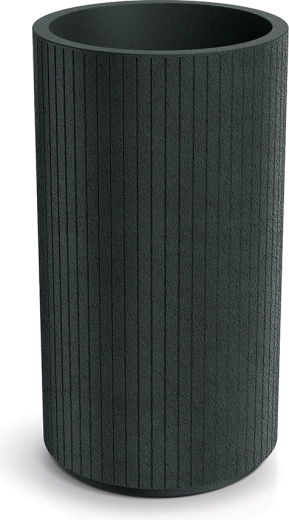 Visoka okrugla žardinjera Coro Round High 40 cm – tamnosiva