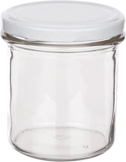 Set od 6 staklenki 350 ml s bijelim poklopcem fi 82