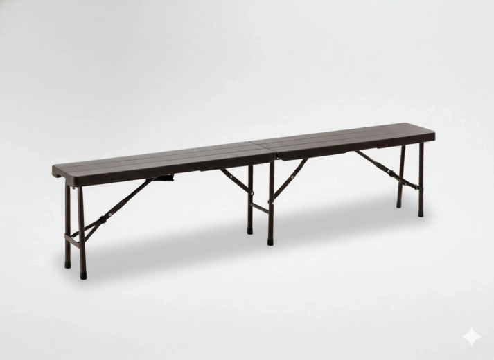 Sklopiva turistička klupa 180 × 25 × 43 cm, smeđa