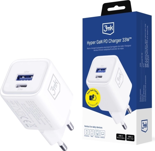 3mk Hyper Charger PD 33W GaN bijeli mrežni punjač
