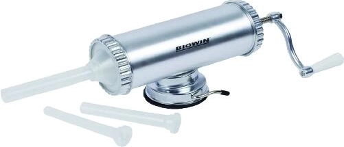 Ručna punilica za krvavice i kobasice od aluminijske slitine, promjer 10 cm, 1,5 kg + 3 nastavka