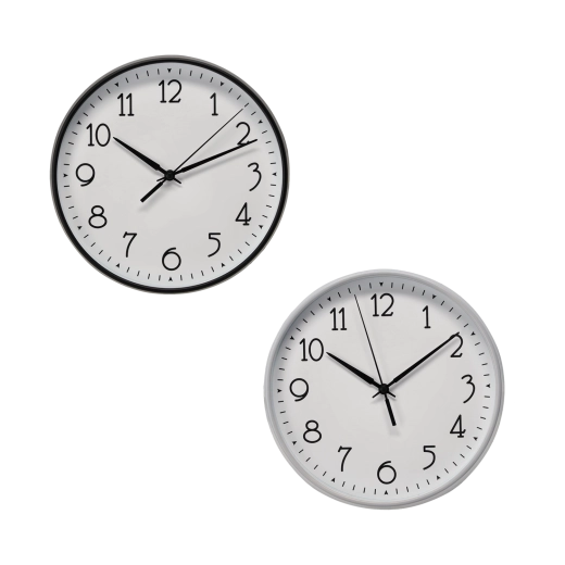 Zidni okrugli sat 23 cm – bijela/crna