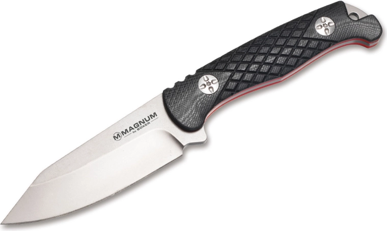 Magnum Life Knife bushcraft/EDC nož 10 cm, sivi, crno‑crveni, G10, futrola Kydex