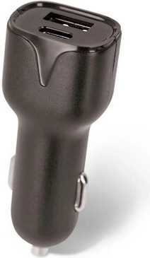Setty USB autopunjač s USB i USB‑C 2,4 A, crna