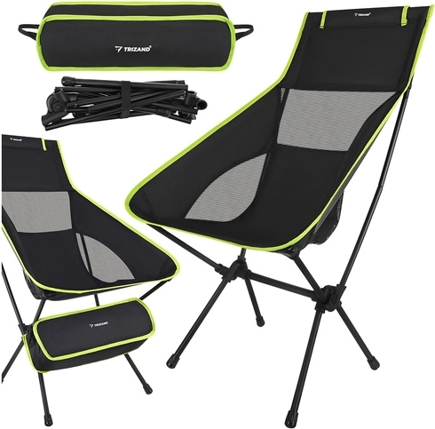 Ribarska sklopiva stolica Trizand 41 × 52 × 86 cm crna