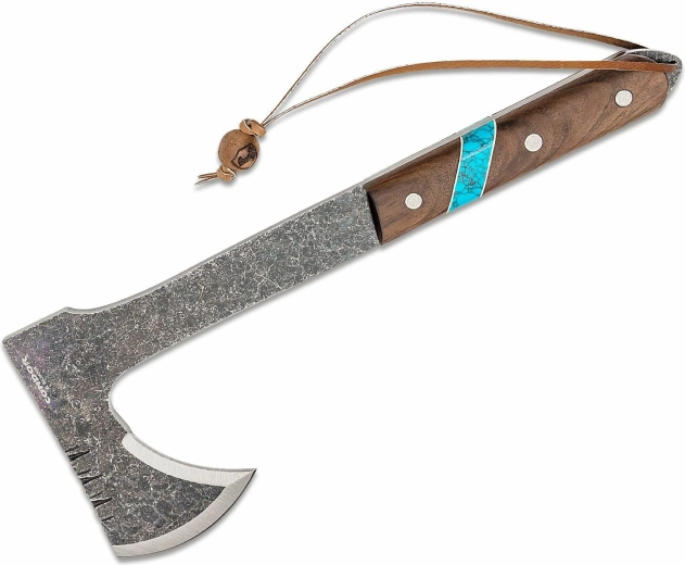Sjekača tomahawk Condor Blue River 529 g s orahovom drškom i kožnom futrolom