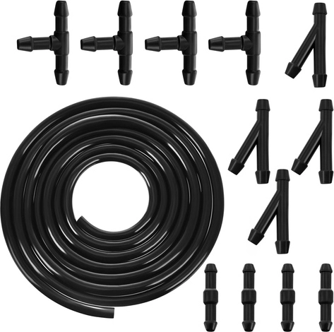 Set za popravak perača vjetrobranskog stakla XTROBB – PVC cijev 2 m, promjer 4/5 mm, T i Y spojke, crna