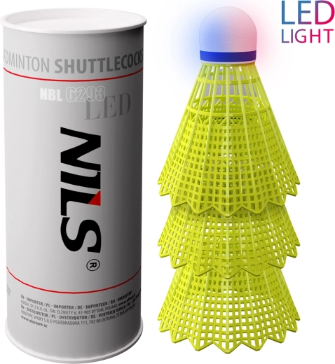 LED badmintonske loptice NILS, 3 kom