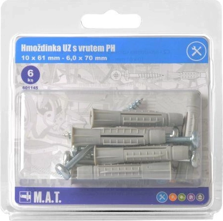 Čvorna tipl s vijkom 10 mm, set 6 kom