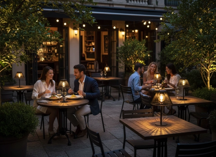 Prijenosna stolna lampa za blagovanje na otvorenom