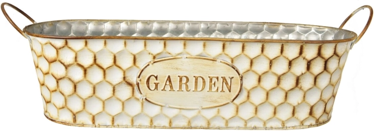 Cvjetnjak GARDEN metalni bež 37 × 10 × 10 cm