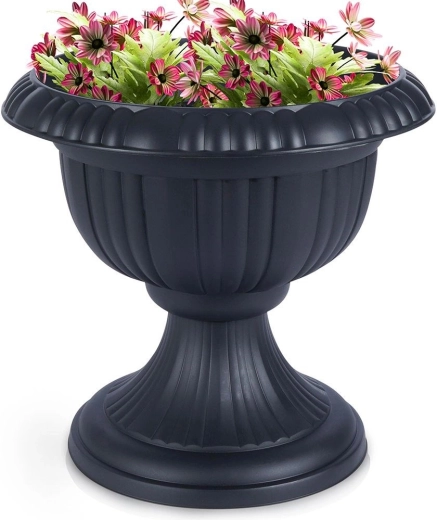 Plastična vrtna žardinjera siva kalež 39 × 36 cm