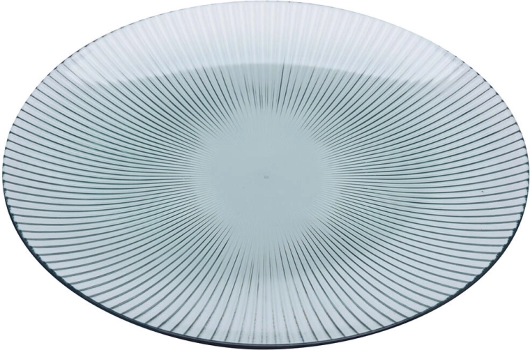 Okrugli poslužavni pladanj s prugama 25 cm, prozirna plastika