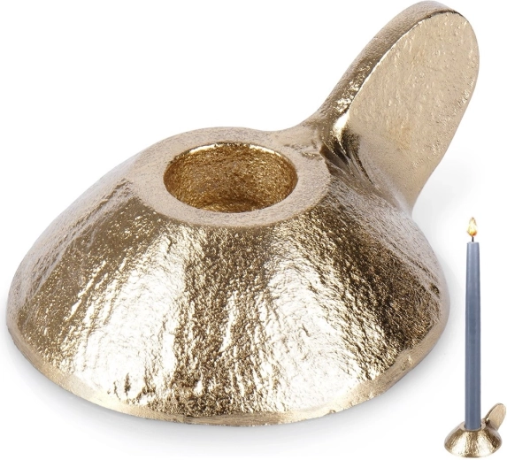 Zlatni aluminijski svijećnjak za dugu svijeću Home Styling Collection