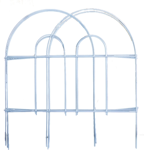 Vrtna metalna ograda s PH ispunom 45 cm × 3 m, bijela (7 kom)