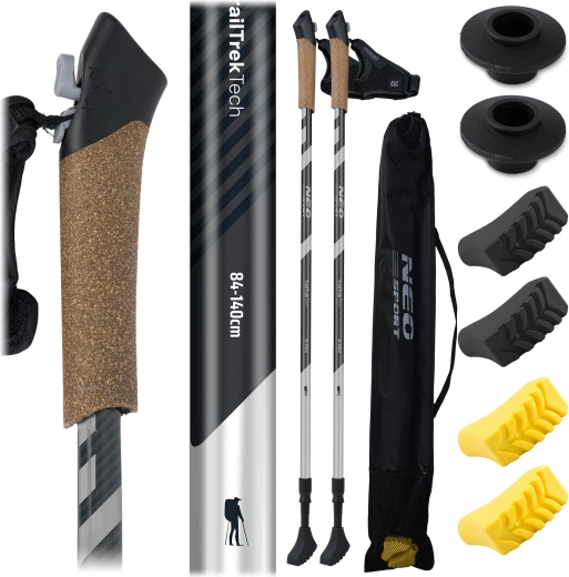 Trekking štapovi Neo-Sport s plutenom drškom, podesivi 85–143 cm