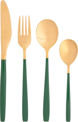 Set pribora NOBLE GOLD GREEN 24 kom u poklon kutiji