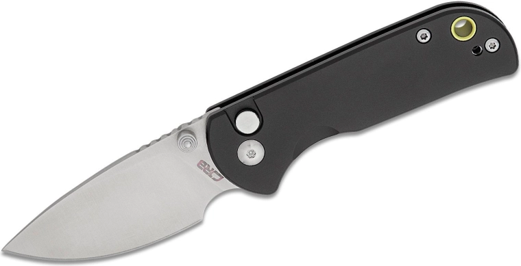 Džepni nož CJRB Mica, crni aluminij, 6 cm, pjeskasto poliran