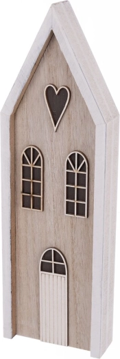 Drvena dekorativna kućica bež 9 × 3 × 30 cm