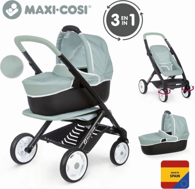 Kombinirana dječja kolica za lutke MAXI-COSI 3u1 tirkizno siva