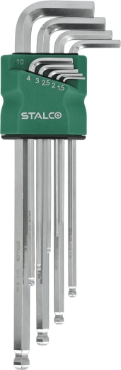 Stalco set imbus ključeva HEX 1,5–10 mm, produženi s kuglastim vrhom, 9 kom