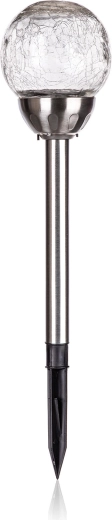 Solarna vrtna lampa s razbijenom staklenom kuglom 10 cm, nehrđajući čelik, 2 LED