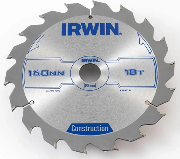 Pila kružna 160 mm, 18 zubâ, tanki rez IRWIN