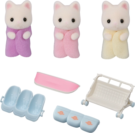 Sylvanian Families Cvjetna mačja trojčad s kolicima