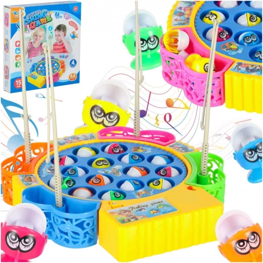 Obiteljska igra pecanja ribica, 15 ribica i 4 štapa