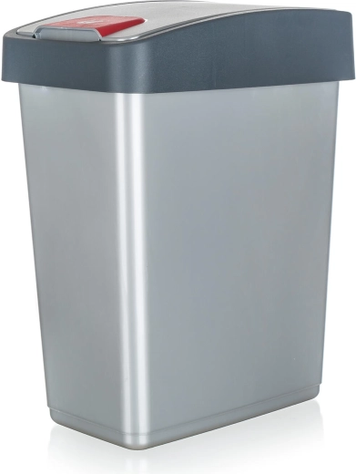 Preklopna kanta za otpad 25 l, pravokutna, plast, srebrna/siva