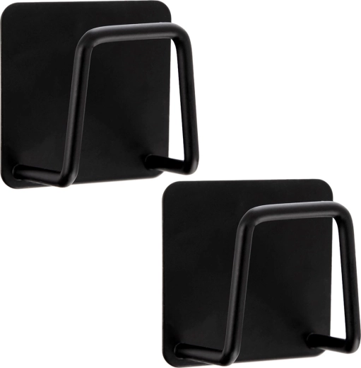 Samoljepljive crne kukice 4,8 × 4,8 cm, set 2 kom