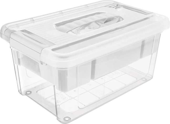 Plastična kutija za pohranu MULTI Stormax, pravokutna 9 l s bijelim organizatorom