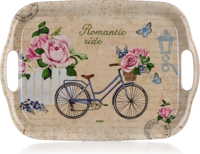 Melaminski poslužavni pladanj Romantic Ride 36 × 25,5 cm s ručkama