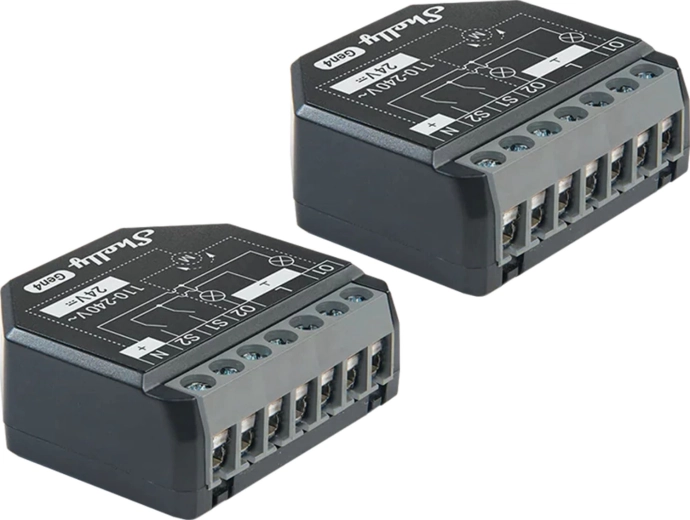 Set 2 upravljača Shelly 2PM Gen4 Zigbee/Matter Pro za rolete i uređaje