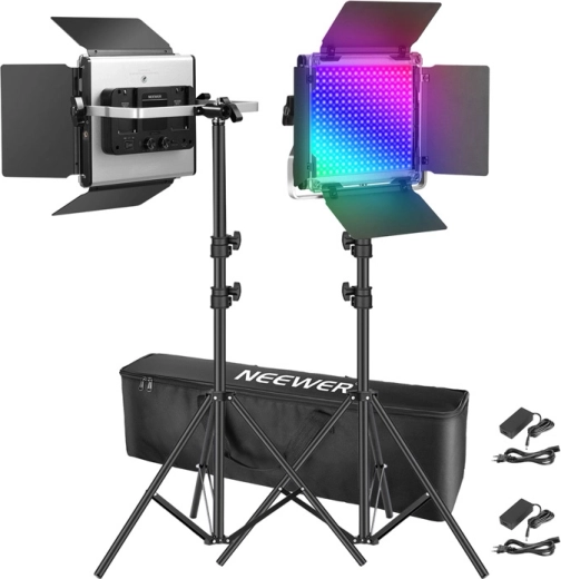 Neewer 2×660 pro ii rgb led svjetla sa stativima 200 cm
