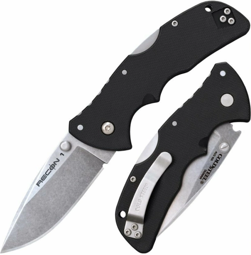 Cold Steel Mini Recon 1 Spear Point sklopivi džepni nož 7,2 cm, crni, GRN