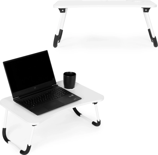Sklopivi stol za laptop 60 × 40 cm, bijeli, ModernHome