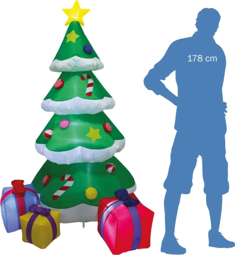 Nafukavajuće svjetleće božićno drvce s darovima 183 cm