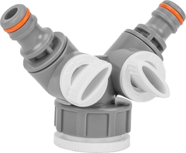 Plastični razdjelnik s ventilima za 2 brze spojke 1" i 3/4" WHITE LINE