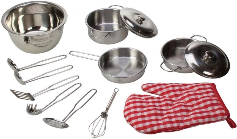 Bigjigs Toys set metalnog posuđa za djecu