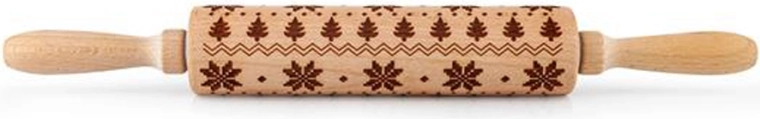Drveni reljefni valjak s pahuljicama 19 cm