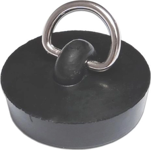 Gumeni čep za odvod 39 mm, crni s metalnom omčom