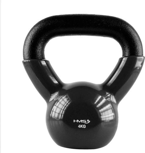 Kettlebell HMS 4 kg s vinilnim premazom, crni