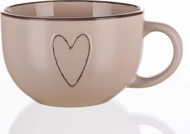 Keramička šalica Jumbo 730 ml HEART bež
