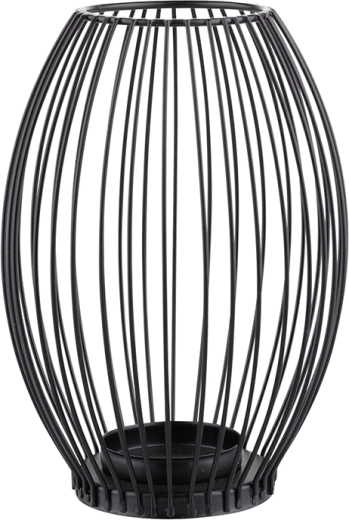 Metalni svijećnjak s rešetkastim (prozorskim) dizajnom, crni 23 cm