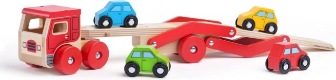 Drveni kamion s autima od Bigjigs Toys
