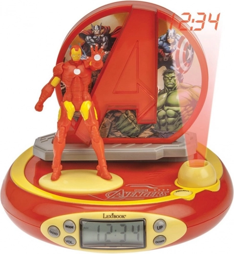 Dječji budilica Avengers Iron Man s radiom i projektorom