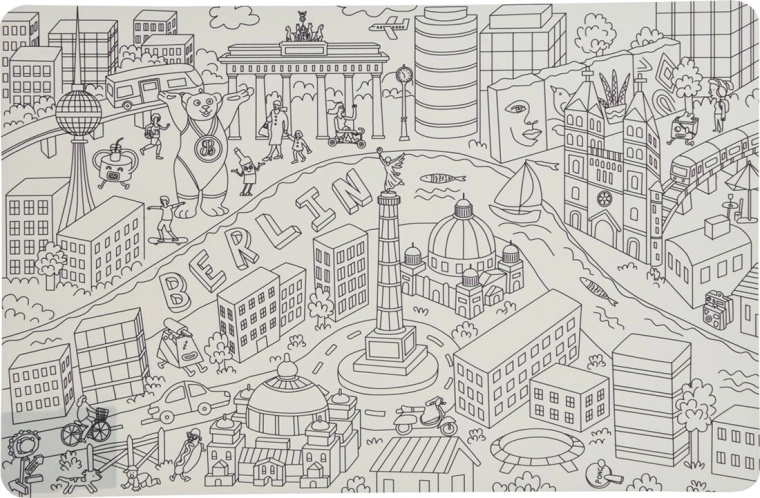 Plastični podmetač Gradovi 43,5 × 28,5 cm, miks 4 dezena